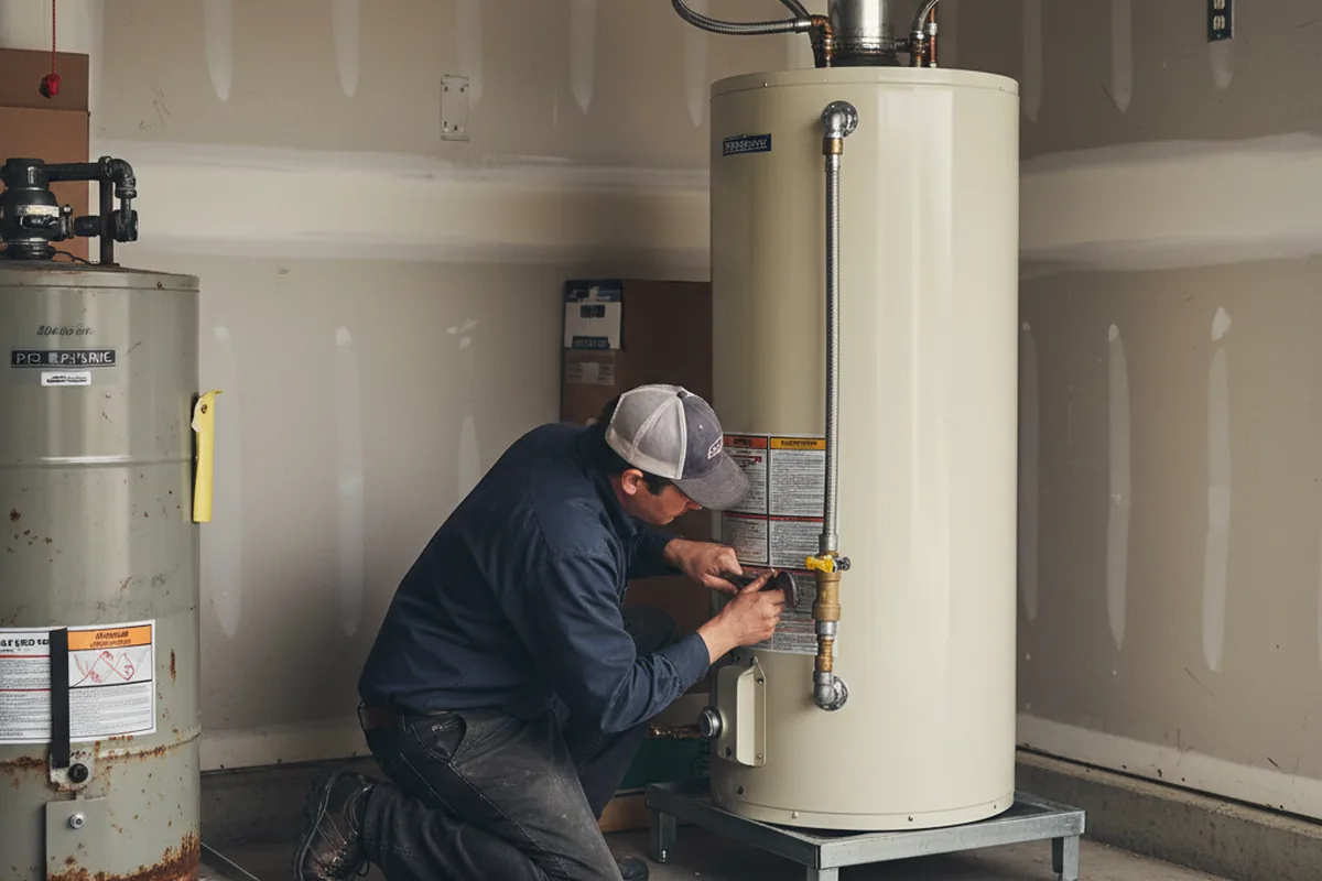 Water heater and shutoff valve replacement in Louisville